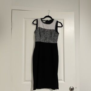 Hobbs London black and white colour block dress. Size 4